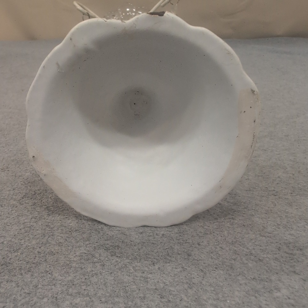 Cast Iron Taper Candle Holder Shabby Chic White Distressed Crystal Prisms - Picture 6 of 7
